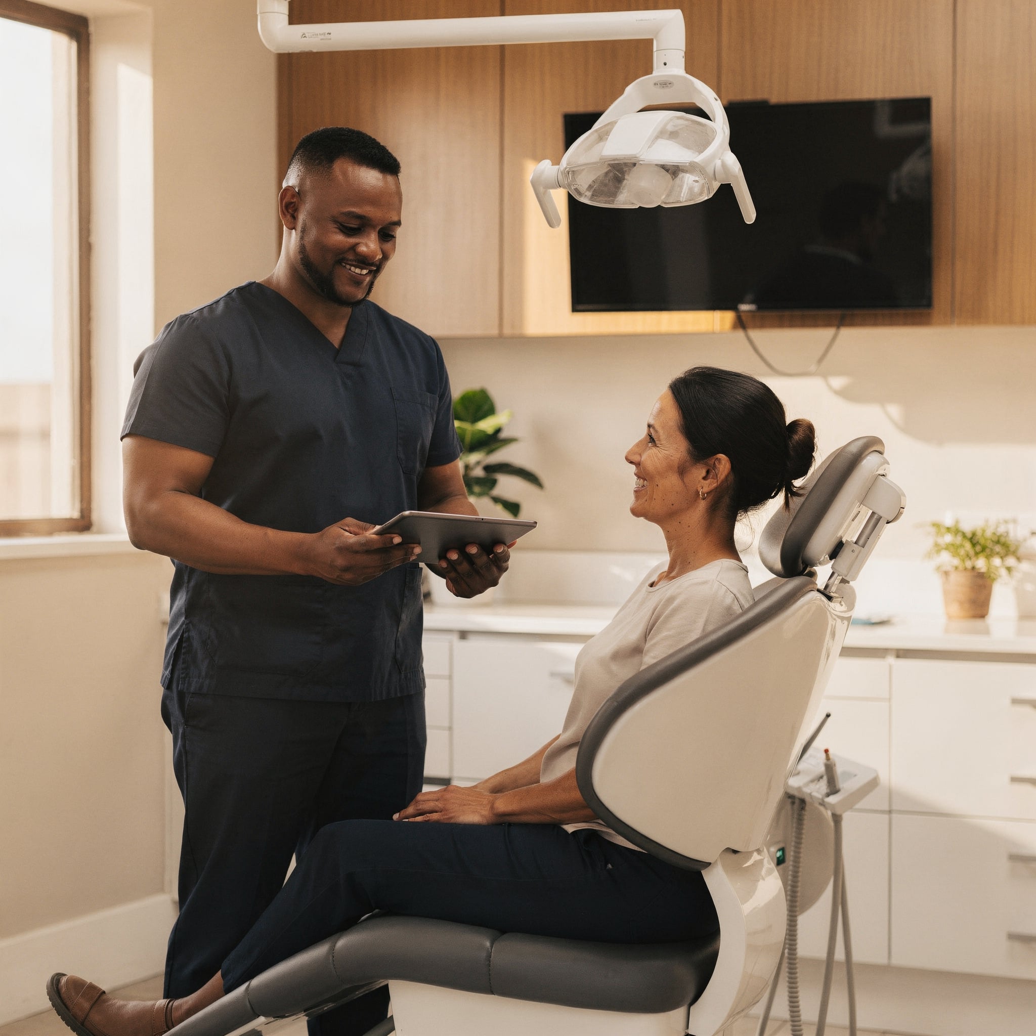 Dentist presenting treatment plan to patient